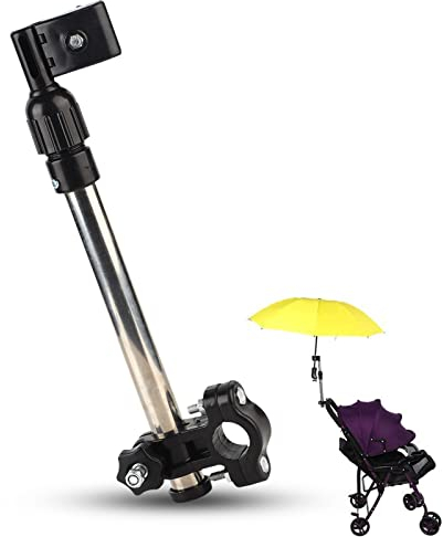Soporte Paraguas Carro Bebe, Soporte De Marco Retráctil Para Paraguas Para Bicicleta, Soporte De Paraguas Ajustable De Acero Inoxidable, Soporte De Montaje De Paraguas Ajustable De 360 °