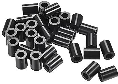 sourcing map ABS Round Spacer Washer ID 4.2mm OD 7mm L 10mm Plastic Standoff for 3D Printer TV Wall Mounting Electrical Outlet, Black, 100Pcs
