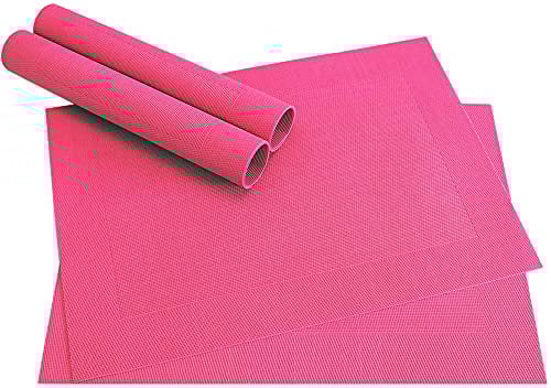 matches21 Tischset Platzset BORDA Platzmatten 4er Set pink magenta gewebt aus Kunststoff 46x33 cm abwaschbar