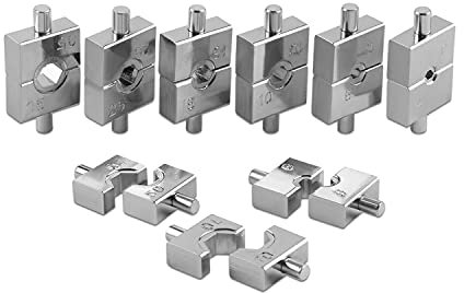 Lichamp Hydraulic Crimper Replacement Dies, Hex Lug Dies for Steel Cable or Terminal Crimper Tool, 9 Sizes from 12 AWG to 2/0 AWG, 1009SL