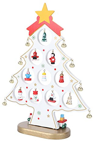 MAGICLULU Addobbi Natalizi Albero di Natale Tavolo Decor Fai Te Albero di Natale per La Tavola Scrivania Festival della Festa di Natale della Decorazione della Casa (Bianco)
