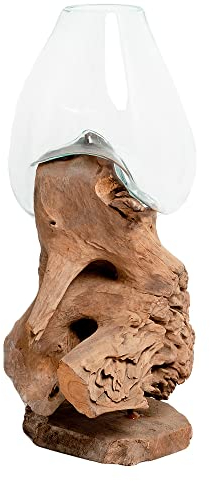 Deko-Objekt Drop-UNO ca. H70cm Teak Dekovase Blumenvase Unikat Baumwurzel Wurzel