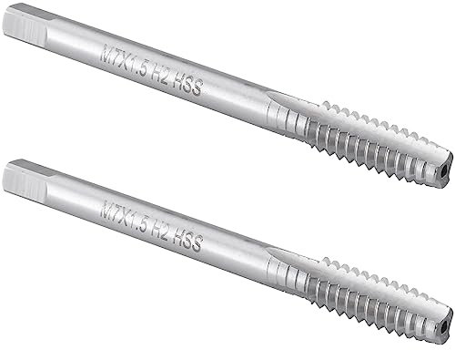 Burkit Lot de 2 tarauds filetés M7 x 1,5 pour droitier, HSS M7 x 1,5