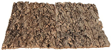 PATKAW 2pcs Reptile Cork Terrarium Background Reptile Log Hideaway Tree Bark Aquarium Decorations Spider Snail Climber Toys Reptile Hideout Cave for Frog Crested Gecko Fish Shrimp As Shown 30X20X2CM