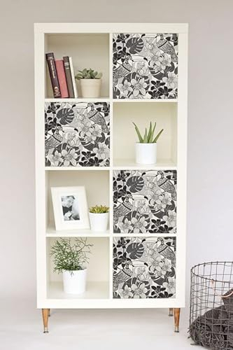 Coloray Möbel-Aufkleber Set 16x 33x33 cm Kallax Regal Expedit Selbstklebend - Tukan und Blätter