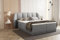 TRADA Bilbao Boxspringbett mit Bettkästen H3 Pocket Matratze Kopfteil mit Dekorative Ohren (Grau, 140 x 200 cm)