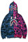 LIAOPUFUS Uomo 3D Stampato Shark Felpa con Cappuccio Hip Hop a Maniche Lunghe Zipper con Cerniera Mimetica Moda Street Wear(S,Blu+viola)