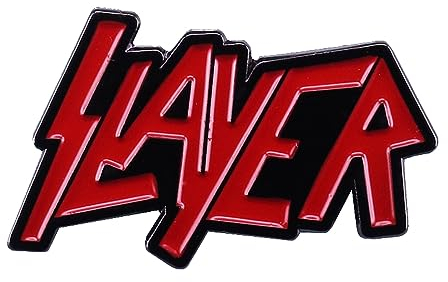 Distrigeek Anstecknadel Slayer Logo, Metall, emailliert, Musikgruppe Trash Heavy Metal für Damen oder Herren, Abzeichen, Brosche, Emaille, Ohne Schmucksteine