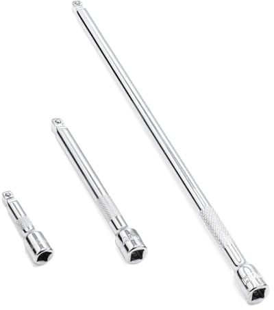 DAKCOS 1/4 Juego de 3 extensiones basculante Alargadores de Llave de Vaso con Cabezal Giratorio, Cr-V