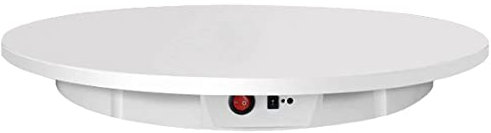 Présentoir électrique, diamètre 42 cm, Plateau tournant Intelligent avec télécommande, Plateau tournant Automatique pour Prise de Vue en Direct, Blanc