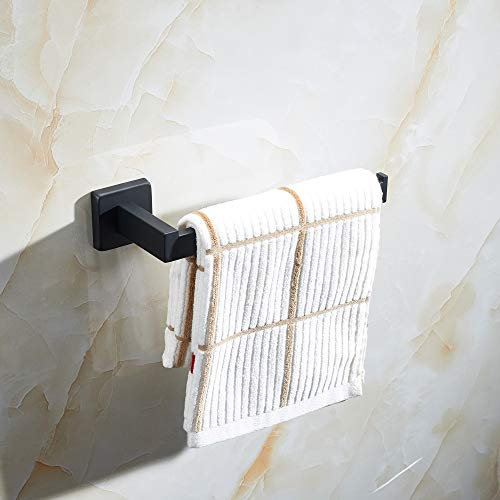 Sarihosy Black Toilet Hand Towel Holder - Adhesive Wall Mounted Brass Towel Hooks For Bathrooms