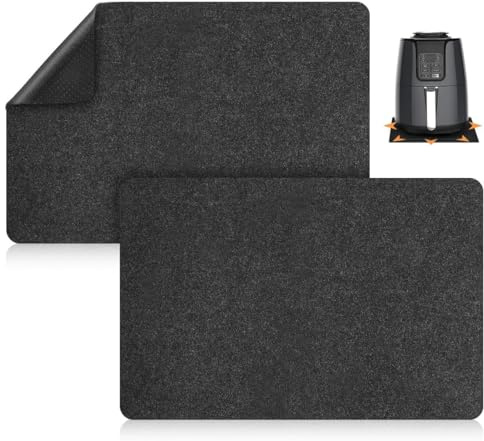 2 Stück Rutschfest Hitzebeständige Matte, Wärmeisolationsmatte Küche, Hitzebeständige Matte, Hitzebeständige Matte für Heißluftfritteuse, Kaffeemaschine, Mikrowelle (44 x 30 cm)