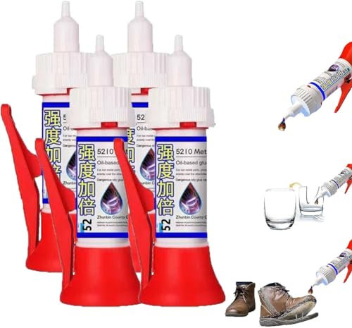 XDGJTBFMY Powerful Solder Multi-Material Repair Adhesive, All Purpose Super Glue Strong Repair, 5210 Met Oil Based Glue, Universal Adhesive Strong Welding for Wood, Furniture(4pcs)