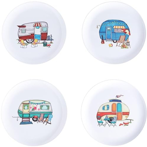 Set of 4 Melamine Plates - Camper