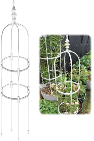 Terrasse Rankhilfe Obelisk Rosensäule Rankhilfe Garten Obelisk Turm Ranksäule Witterungsbeständig Freistehend F. Kletterpflanzen U. Rosen 90cm/120cm/150cm/180cm High ( Color : Weiß , Size : ID28cm*H18