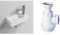 Ibergrif M41102-R, Lavabo Lave Main Blanc Rectangulaire en Céramique Suspendu pour Salle de Bains et WC & Wirquin SP3178 Siphon de lavabo et lave-mains à culot court, blanc