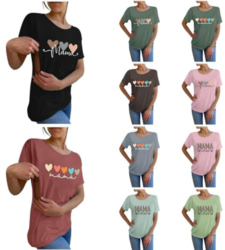 Dasongff Maternité T-Shirt Allaitement Zip Côté - T-Shirt de Maternité d'allaitement, Top d'allaitement pour Femme Enceinte - Tee Shirt Grossesse à Manches Courtes