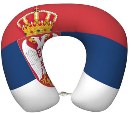 ZXERTG U-förmiges Reisekissen mit Flagge von Serbien, vielseitig und tragbar, für draußen, Auto, Büro, Zuhause, Reisen