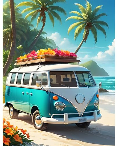 feelive Auto Diamond Painting Kits für Erwachsene, DIY Auto Diamant Painting Bilder für, Bausätze für Diamantmalerei 5D Runde Steine Diamant Painting für Zuhause Dekor 30x40cm