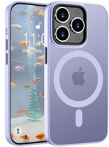 ORDA Magnetic Case for iPhone 15 Pro Max Case Compatible with MagSafe for iphone 15 Pro Max phone case Translucent Matte Slim Shockproof Cover phone case for iphone 15 Pro Max 6.7-Inch Light purple
