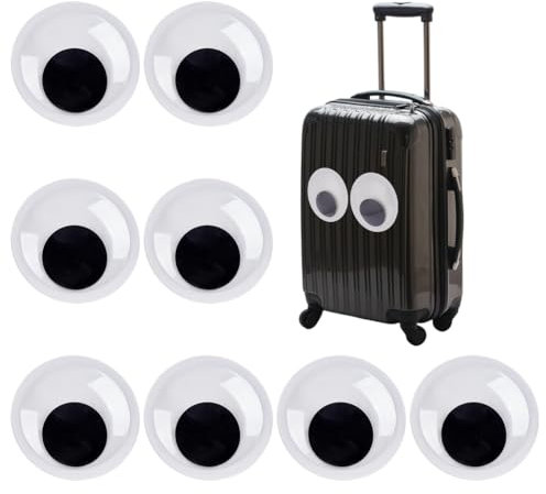 PH PandaHall 10cm Große Wackelaugen 8pcs Googly Eyes Riesige Kunststoff Wackelaugen mit selbstklebenden Schwarz Weiß Craft Eyes Flache runde Aufkleber Augen für Basteln und Dekoration