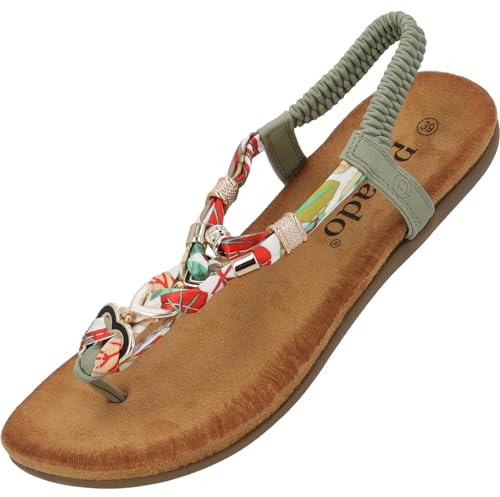 Palado Sandalen Damen Jurte by Sila Sahin - modische Pantoletten - elegante Sommerschuhe - bequeme Sandaletten mit verstellbaren Riemen