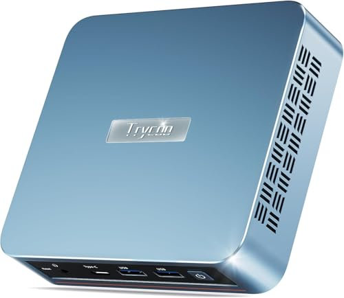 Trycoo WI-6 Mini PC, Kleiner PC mit N100 (3,4 GHz),16GB RAM 512GB M.2 SSD, Mini Computer 4K Ultra HD, Mini Desktop PC mit Gigabit-Ethernet, WiFi 5, BT 4.2, 2X HDMI, USB-C, Micro PC pro Home Office