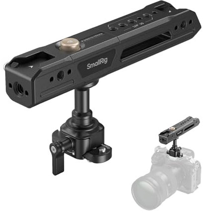 SmallRig Rotating Top Handle with NATO Clamp, Lightweight NATO Top Handle for Camera Cage, Maximum Capacity 15KG, One-Key Rotation 360°, with Cold Shoe Mount & 1/4''-20 Threaded Holes - 4152