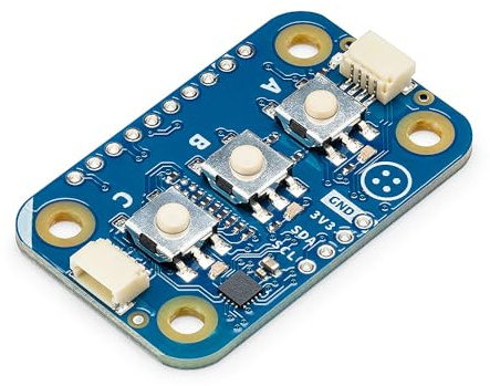 Arduino Modulino Buttons [ABX00110] - 3 Button Module Compatible with Qwiic with LEDs for Projects Interactive Controls