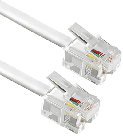 ADSL 2+ High Speed Broadband RJ11 Cable 6P4C Telephone Extension Cable | Gold Plated Connector Cat5e BT Broadband Modem to Phone Socket Lead for Landline Router, 3Meters