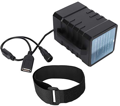 QWUUYEC Portable Lithium Battery Pack, Plastic Cover for Bike Light Headlamp, Black - USB Charging, Power Display, Reliable Outdoor Use