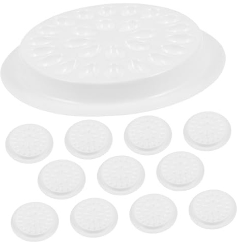 Tavolozza per Colla Ciglia a Forma di Fiore, Pvc, 100 Pezzi | Bianco, Supporto Stabile ed Ergonomico, Uso in Salone e Servizi Mobili di Extension