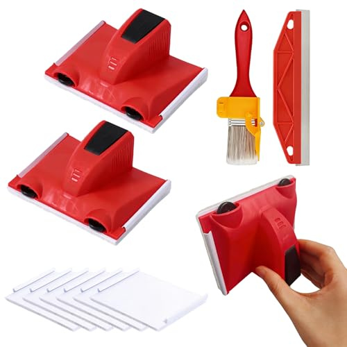Cutting in Paint Brush, 10 Pcs Paint Edger Tool with 6 Replacement Pads, 2 Pcs Cutting in Tools for Painting for Professional Wall and Ceiling Painting