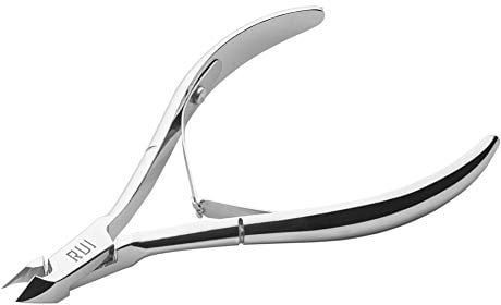 Rui Smiths Pince à Cuticules Professionnelle en Acier au Carbone pour Utilisateurs à Domicile, Poignée Française, Ressort Double, Ouverture de 6 mm (Full Jaw)