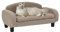 Paws & Purrs Modernes Haustier-Sofa, 80 cm breit, niedrige Rückenlehne, mit abnehmbarem Matratzenbezug, Espresso/Sand
