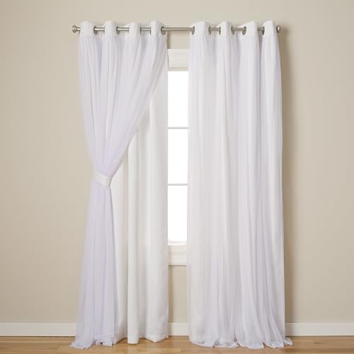 Exclusive Home Curtains Catarina Woven Blackout Grommet Top Panel Pair, Winter White, 52x84, 2 Piece