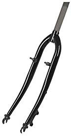 motodak Fourche VTC 28 Acier filete 1 1/8 Noire v-Brake a tasseaux+Disque is