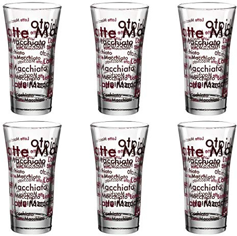 Montana: :Enjoy Latte Macchiato Becher, 6er Set, Kaffeebecher, Kaffeetasse, Kaffeeglas, Glasbecher, Glas, 190 ml, 065038