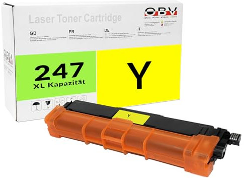 OBV TN247 kompatibler Toner als Ersatz für Brother TN-247Y TN-243Y DCP L3510CDW L3550CDW HL-L3210CW L3230CDW L3270CDW L3280CDW MFC L3710CW L3730CDN L3740CDN L3750CDW L3770CDW gelb