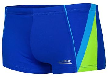 Aqua Speed Badehose für Jungen + gratis eBook | UV Schwimmbekleidung | Enge Boxer Schwimmhose Kinder Gr. 140 | 46. Marineblau Blau Grün | Diego