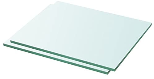 vidaXL 2X Regalboden Glas Glasboden Glasscheibe Glasplatte Regalbrett Ersatz Platte Glasscheibe für Glasregal Klarglas Transparent 30x20cm