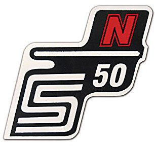 Aufkleber Simson S50 N rot/weiß für Seitendeckel links oder rechts