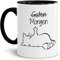 Tasse mit Spruch - Nö-Katze Guten Morgen - lustige Tasse für die Arbeit/Bürotasse/freche Tasse mit Katze/Geschenkidee lustig - Innen & Henkel Schwarz