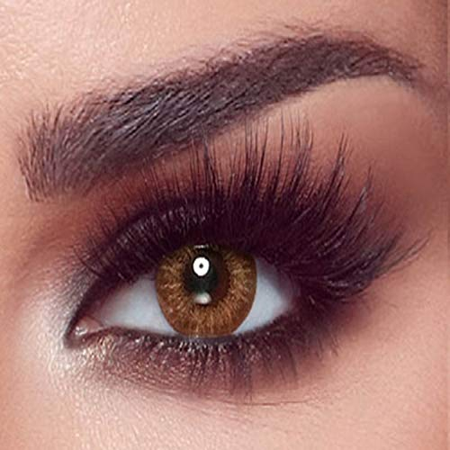 BELLA 1-DAY farbige Kontaktlinsen ALMOND BROWN (Dioptrien -0.00)– 10x stark deckende Tageslinsen, Natürliche Farblinsen in Braun, perfekt für dunkle Augen, ohne Stärke