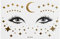 1 x Gesichttattoo gold - Sterne und Mond - Temporary Body Tattoo - VS014 (1)