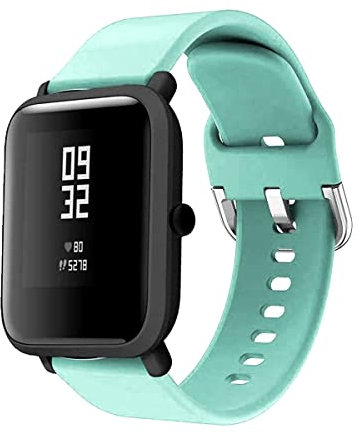 Todotumovil Correas de Repuesto Compatibles con Amazfit Bip, Pulsera de Reemplazo de Silicona Suave (Aguamarina)