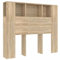 vidaXL Bett Kopfteil mit Ablagen Kopfteil-Regal Wand-Kopfteil Bücherregal-Kopfteil Betthaupt Bettkopfteil Schlafzimmer Sonoma-Eiche 120x18,5x104,5cm