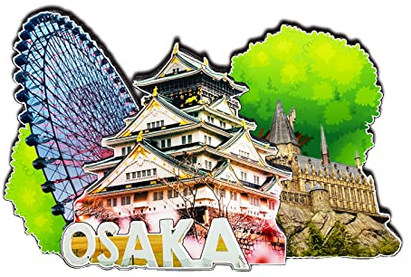 Osaka Japan Fridge Magnet 3D Classic Wooden Refrigerator Magnets Landmark Handmade Craft Travel Souvenir Gift Collection Decoration -1149