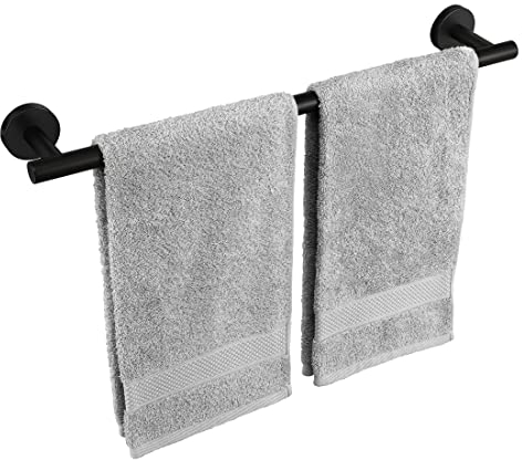 KES Handtuchhalter Schwarz Handtuchstange Edelstahl SUS304 Badetuchhalter Handtuch Halter 50cm Wandmontage, A2000S50B-BK