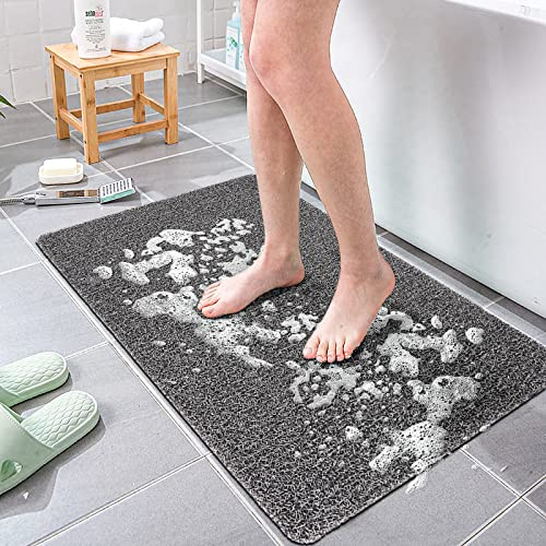 BWBIKE rutschfeste Duschmatten für die Innendusche, weicher Luffa-Anti-Schimmel-Badeteppich, schnell trocknende, rutschfeste Badezimmer-Fußmatten für rutschige Oberflächen und Nassbereiche,50 * 80cm